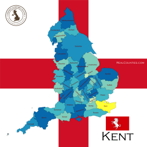 Map of the county of Kent showing its districts and boundaries