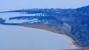 Aerial view of the Port of Ramsgate, its harbour arm and the Royal Harbour marina