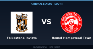 Folkestone Invicta 2-0 Hemel Hempstead Town: National League - South match report