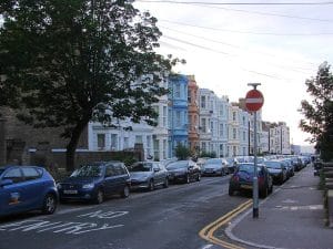Terraced houses along Edgar Road in Cliftonville, Margate