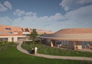 Artist impression of the planned Heart of Kent Hospice building in Linton