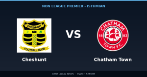 Chatham Town 1-3 Cheshunt: Non League Premier - Isthmian match report