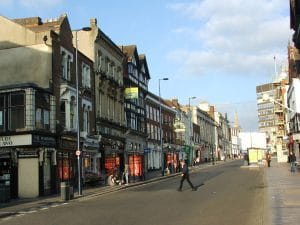 Maidstone High Street in the town centre