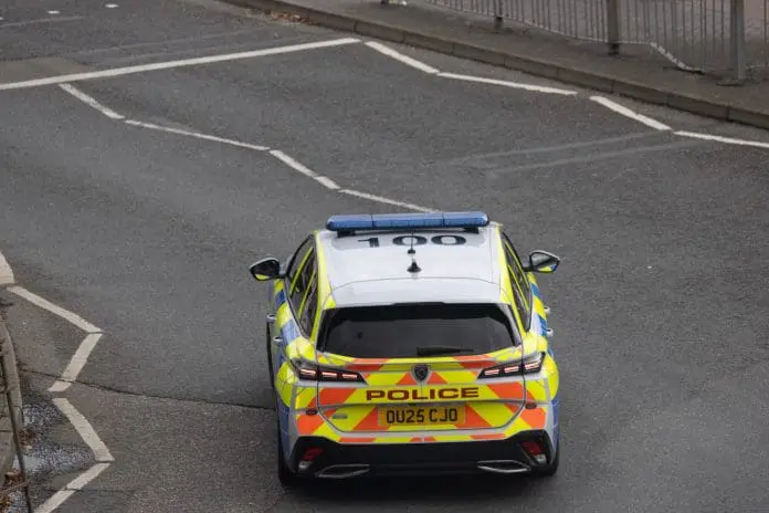 Waltham,Cross,England,29-10-2025,Police,Car,Patrolling,The,Streets,Of
