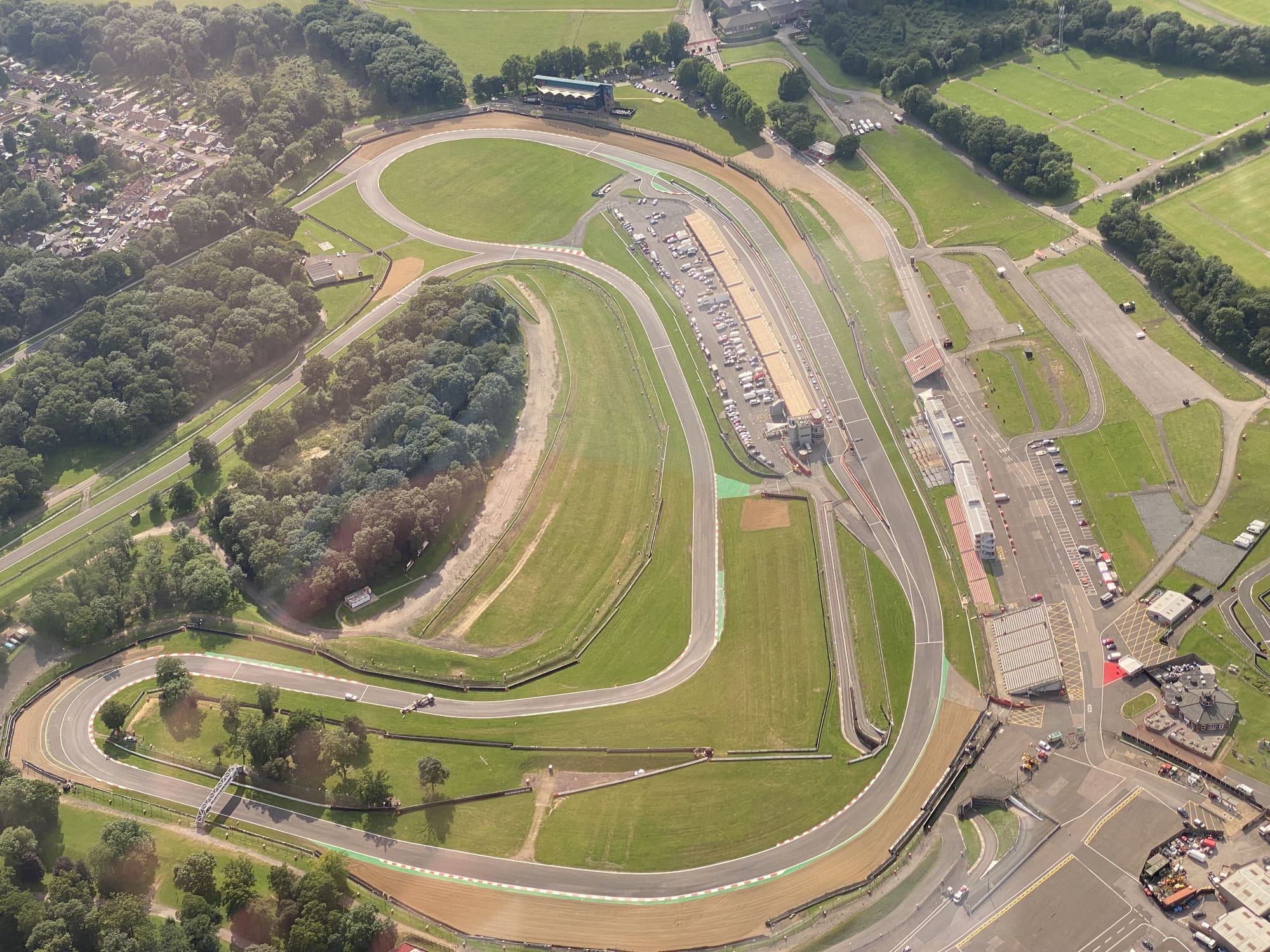 Brands Hatch racing circuit in Kent on a sunny day
